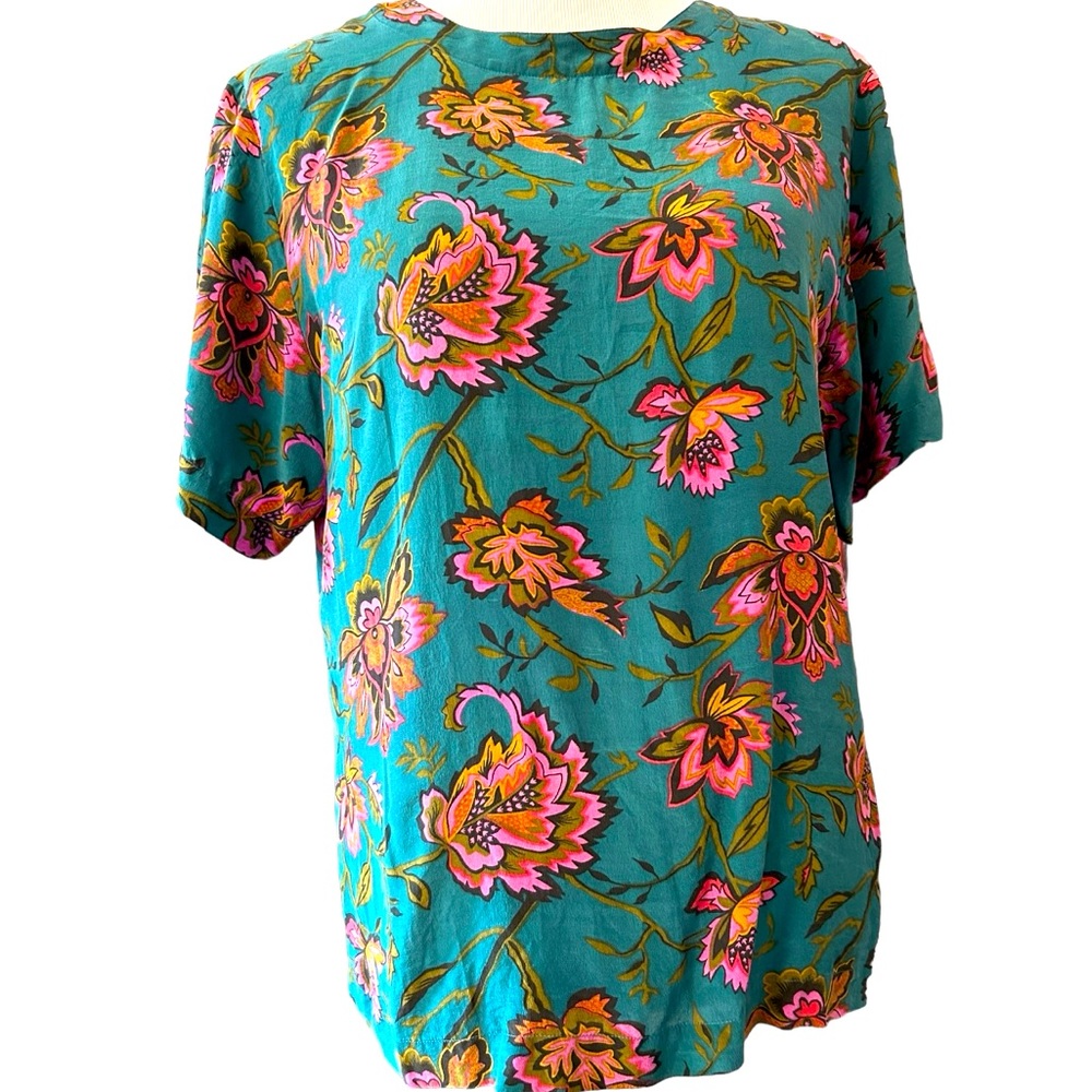 Vintage Tropical Floral Silk Blouse Nordstrom Town Square, 10